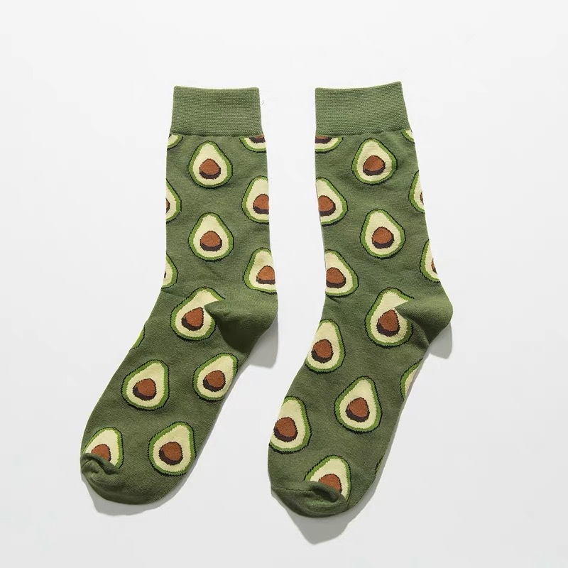 Avocado Egg Food Socks Cotton Crew Socks for Men Women